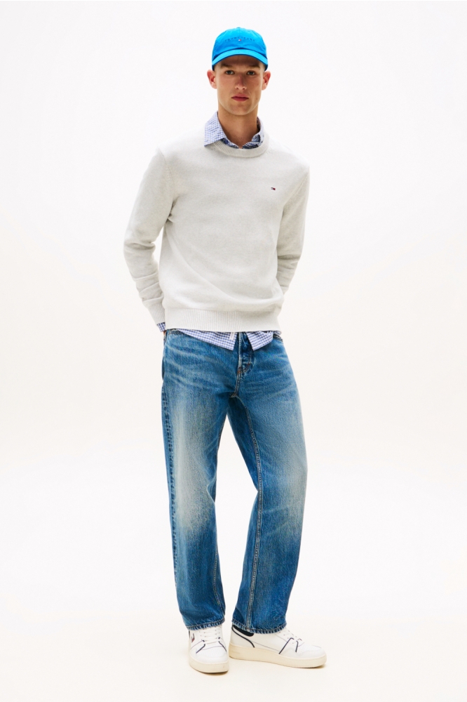 TJM SLIM ESS SWEATER EXT DM0DM12787 P09 LT GREY HTR
